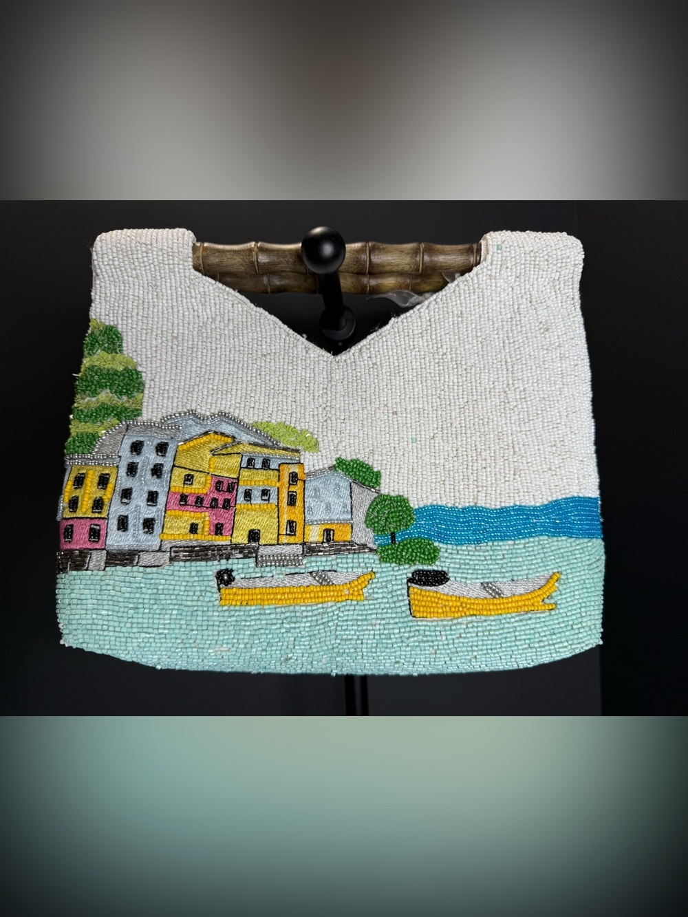 New Viral Beaded Purse Bag Made in India Summer Resort Novelty Portofino Italy - Picture 2 of 5